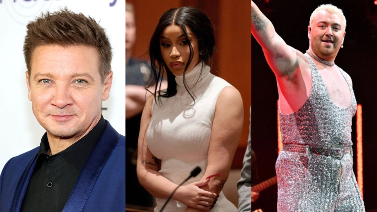 El actor Jeremy Renner en casa, gira del cantante Sam Smith y la audiencia de Cardi B