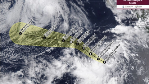Trayectoria pronóstico de la tormenta tropical Fausto