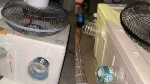 VIDEO: Con hielo y sal, hacen aire acondicionado casero por calor