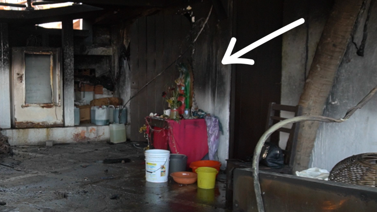 Virgen restaurante en Incendio 