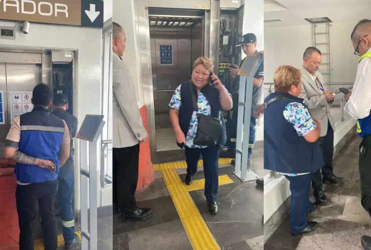 Además de la persona en silla de ruedas, una mujer quedó atorada en el elevador de la Línea 12 del Metro CDMX