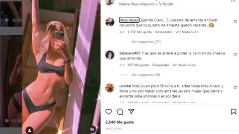 clara chía martí se ría de shakira