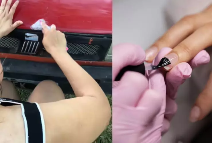 manicurista arregló carro de su novio