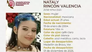 Nataly Rincón Valencia, reportada como desaparecida en Medellín, Veracruz ¿Qué sabemos de su desaparición?
