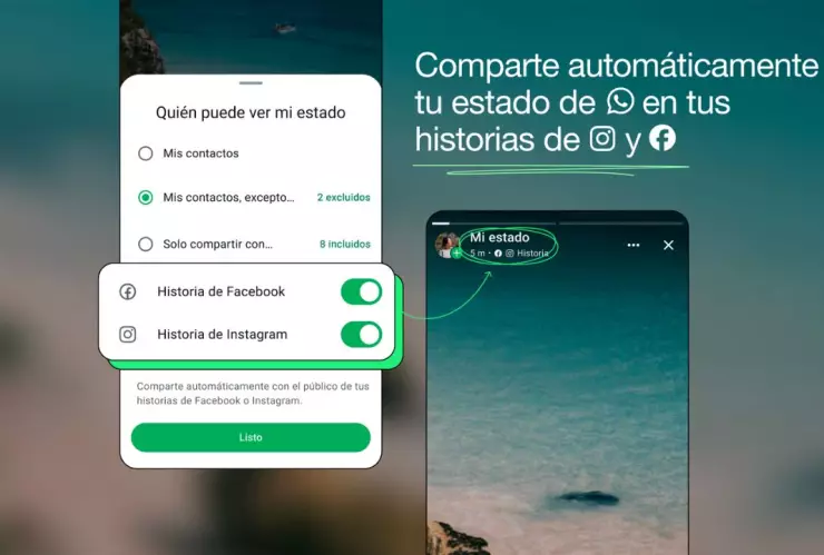 WhatsApp permitirá compartir estados en Instagram y Facebook al mismo tiempo