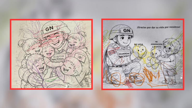 Niños agradecen a elementos de la guardia nacional