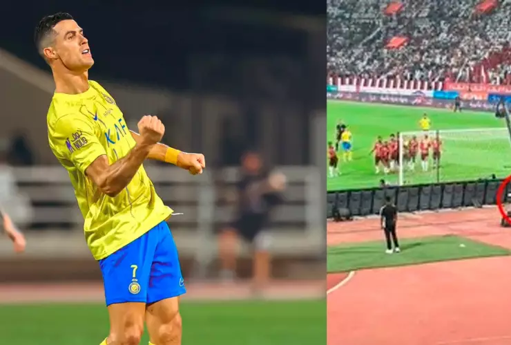 balonazo de Cristiano Ronaldo a un camarógrafo