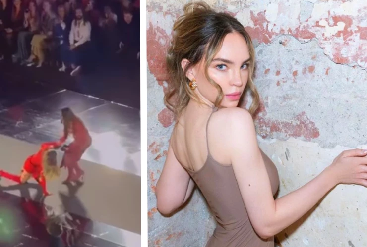 Belinda se cae en pasarela de Fashion Week