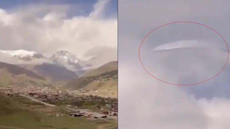 ¡IMPRESIONANTE! Captan ENORME OVNI entre las nubes a plena luz del día; así luce