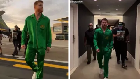 Esto cuesta la pijama marca exclusiva que usó Canelo en Las Vegas.