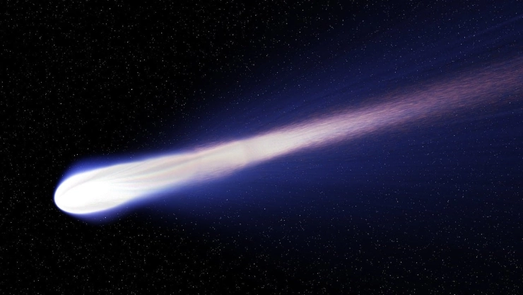 Cometa interestelar 3I_ATLAS_ Tercer visitante cósmico en la historia, ¿cuáles fueron los otros dos? En la imagen se observa cómo un cometa pasa ante el lente telescópico