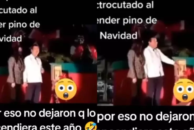Alcalde se electrocuta en encendido del árbol