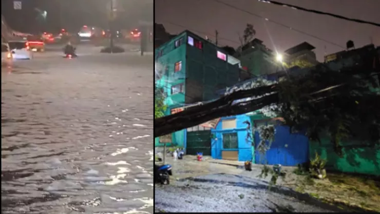 Fuertes lluvias en CDMX inundaciones provocan caos vial