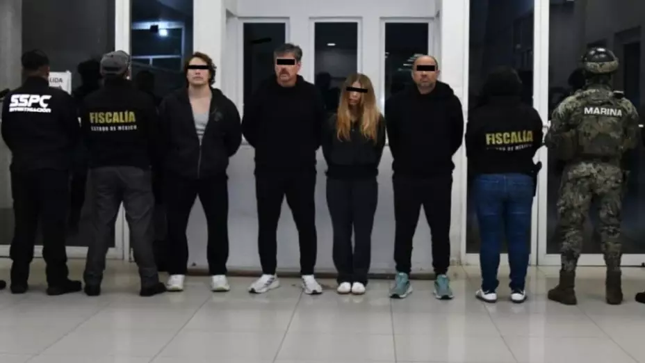 Ataque club pádel Atizapán: Cuatro detenidos en Cancún fueron ingresados a penal de Tlalnepantla. En la imagen se observa a los cuatro implicados que fueron localizados en Cancún tras ataque en el Edomex