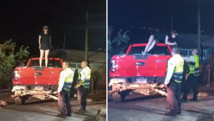 Mujer causa caos en Uruapan choca autos, casa y lanza piedras a agentes, 12 de junio 2025.png