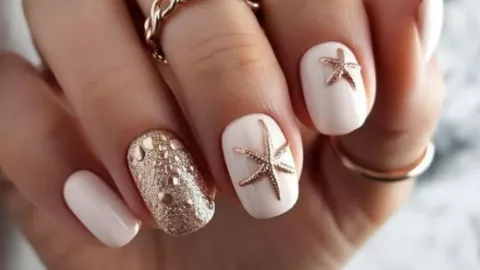 estrellas de mar en uñas