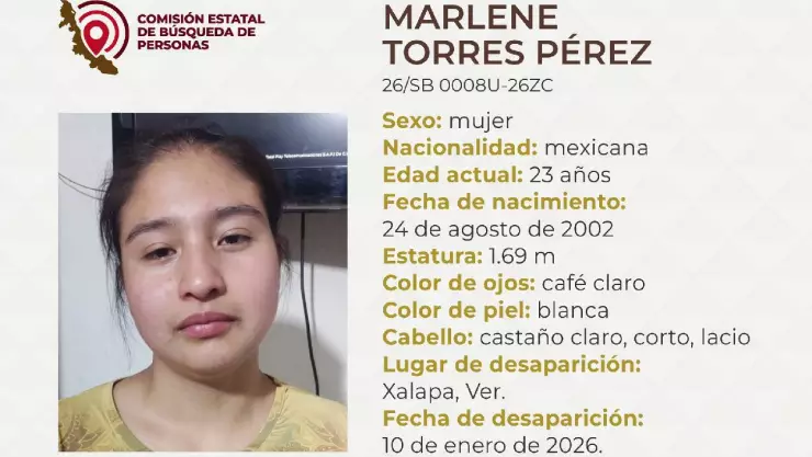 Marlene Torres Pérez, reportada como desaparecida en Veracruz ¿Qué sabemos de su desaparición?