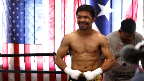 Manny Pacquiao en un entrenamiento
