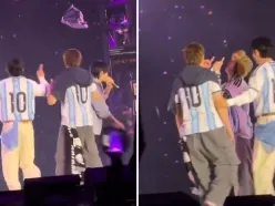 Integrantes de BTS rinden tributo a Messi durante concierto
