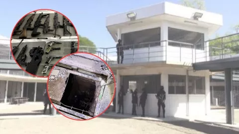 Encuentran un túnel, Kaláshnikovs y granadas en el penal de Aguaruto, Culiacán