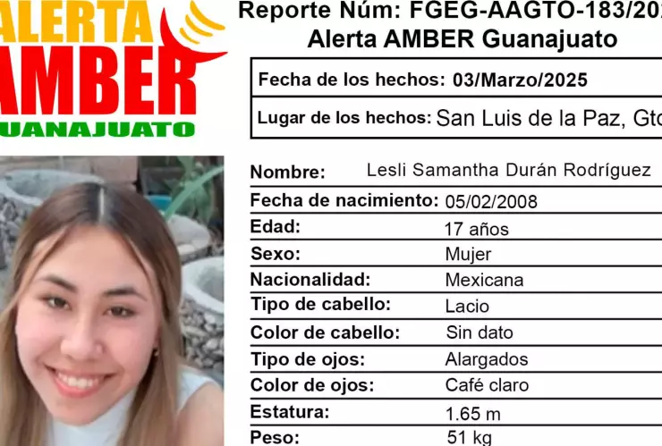 Desaparecidos León ¿Quién es Lesli Samantha Durán Rodríguez y qué sabemos de su desaparición.png