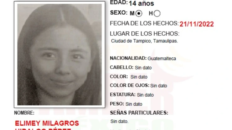 Alerta Amber Tamaulipas Milagros Hidalgo
