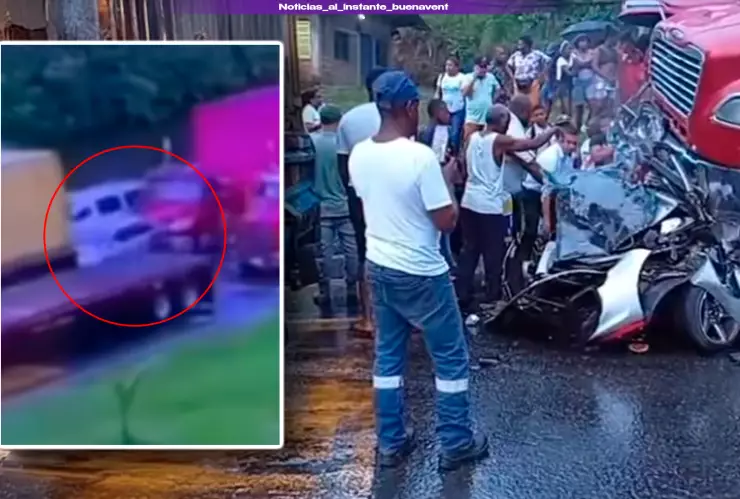 Tragedia en carretera: Video capta el momento en que tractomula embiste a familia en un trancón.