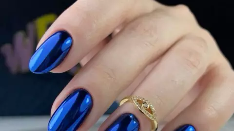 11 modelos de uñas azules sencillas, pero elegantes: poco elaboradas y hermosas
