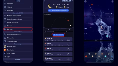 Una aplicación de astronomía te ayudará a identificar los planetas en la alineación planetaria 2025