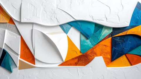 Pared con relieve geométrico