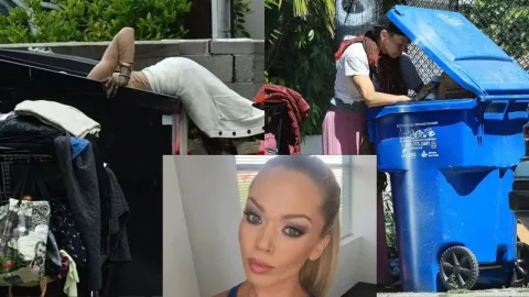 Reconocida actriz de Hollywood es captada viviendo como indigente y buscando basura
