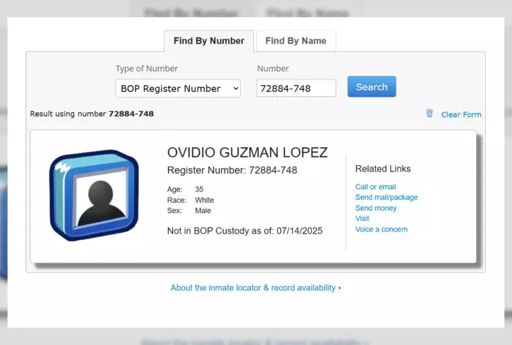 Ovidio Guzmán fuera de la cárcel 14-junio-2025