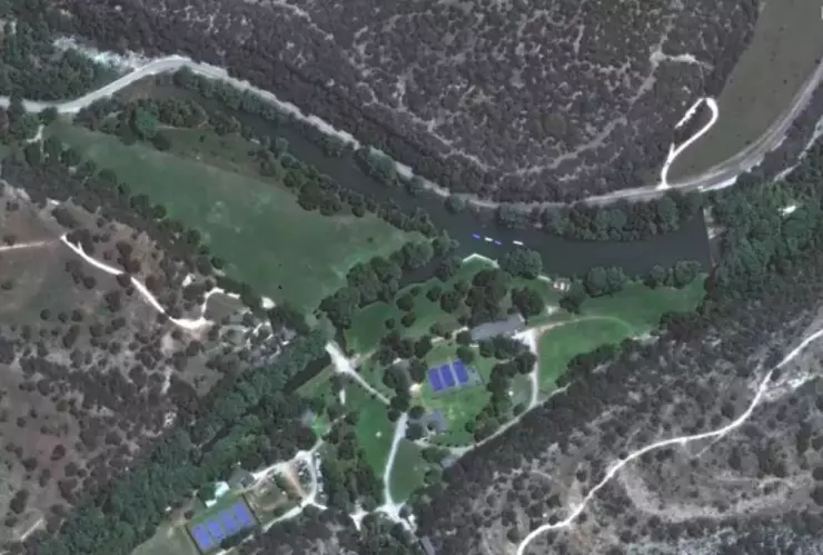 Mapa satelital de las inundaciones en Texas, Estados Unidos.