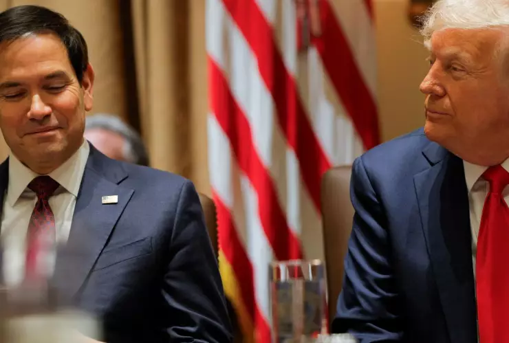 Marco Rubio con el presidente Donald Trump.