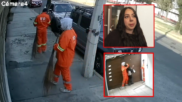 Video de falsos barrenderos en San Juan de Aragón asaltando a madre e hija en su casa.