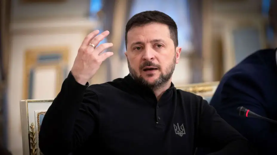 Volodymyr Zelenskyy durante una reunión en Kiev, Ucrania.