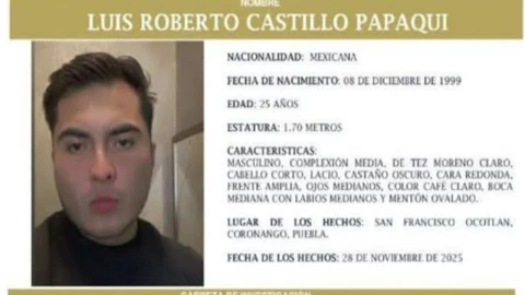 Luis Roberto Castillo, joven de 25 años, desaparece en la autopista México-Puebla