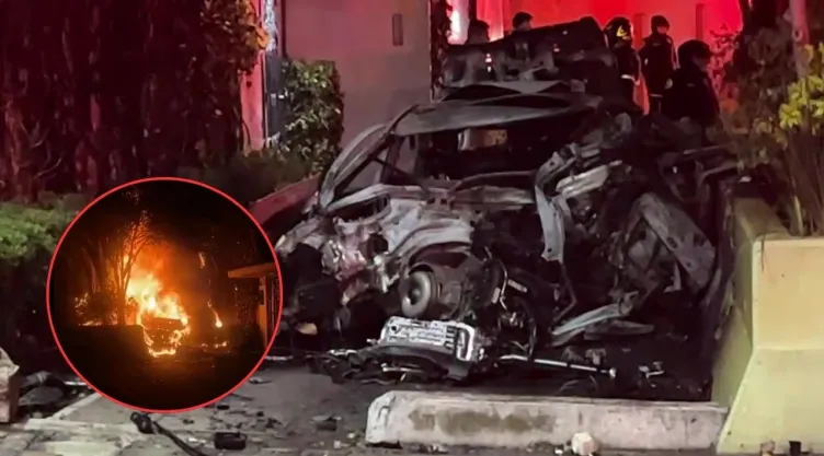 Hombre muere calcinado tras brutal choque sobre Paseo de la Reforma, en CDMX