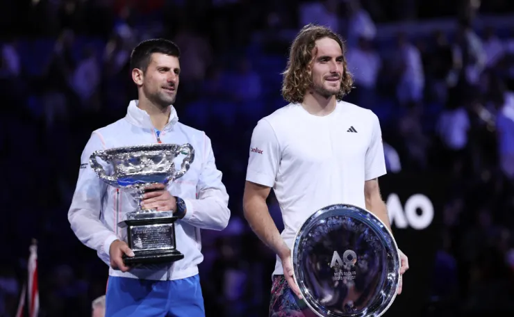 Novak Djokovic y Stefanos Tsitsipas