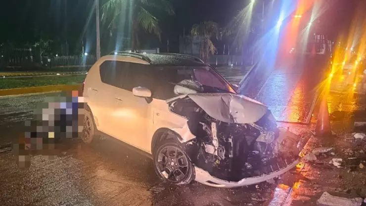 ¡Mientras dormías! Fuerte accidente el Boulevard Colosio de Cancún la madrugada de hoy domingo