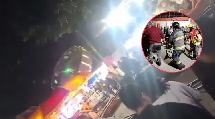 Accidente en feria de Puebla: Juego mecánico lanza a 3 personas en Lomas de Castillotla (VIDEO)