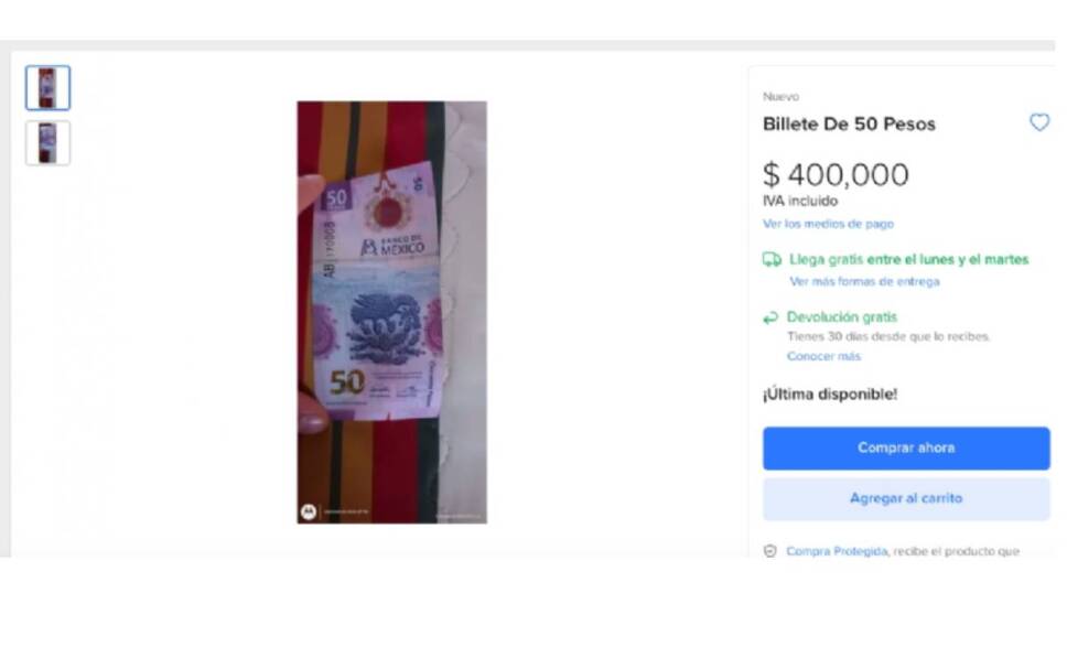 billete de 50 pesos por este destalle