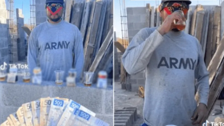 Video Abañil se viraliza por reconocer cervezas con los ojos vendados