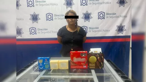 En Torreón, detienen a mujer por robar paletas de hielo y quesos.jpg