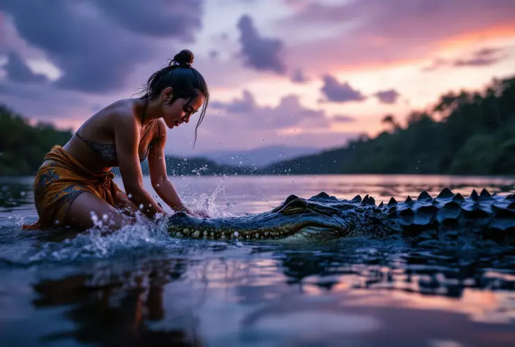 VIDEO: Cocodrilo ataca a mujer que se lavaba los pies en Indonesia