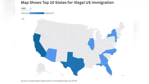 El mapa de EU que muestra dónde viven los inmigrantes indocumentados.