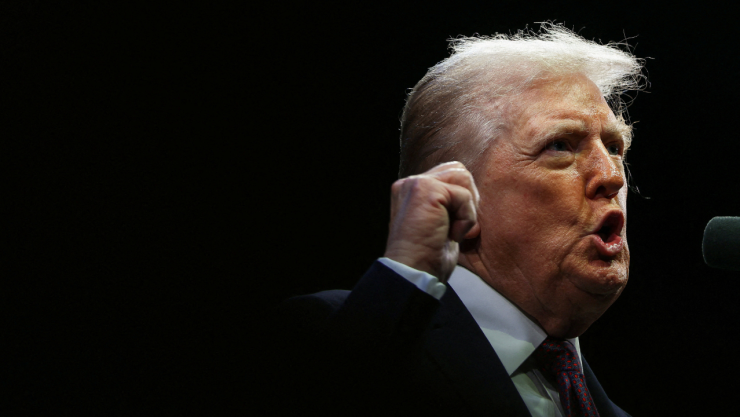 El presidente de Estados Unidos, Donald Trump hablando