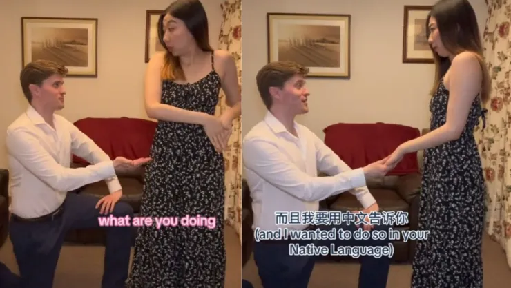 VIDEO ¡Esto SÍ es amor! Hombre aprende chino para pedirle matrimonio a su novia; así fue la conmovedora propuesta