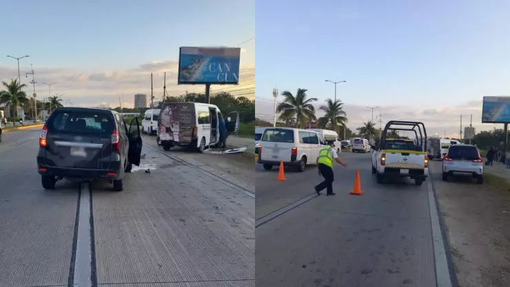 ¡Mañana accidentada! Se registró un accidente en el Boulevard Luis Donaldo Colosio en Cancún