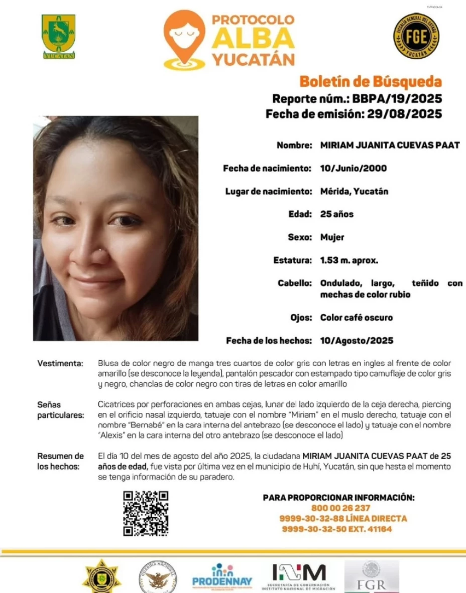 Miriam Juanita tiene 25 años y DESAPARECIÓ hace 19 días en Huhí; ¿Dónde esta?